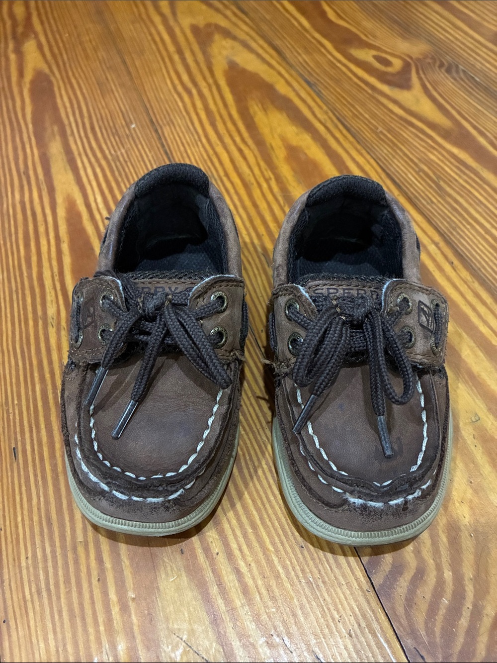 Sperry Brown Kids Moccasin Boat Shoes